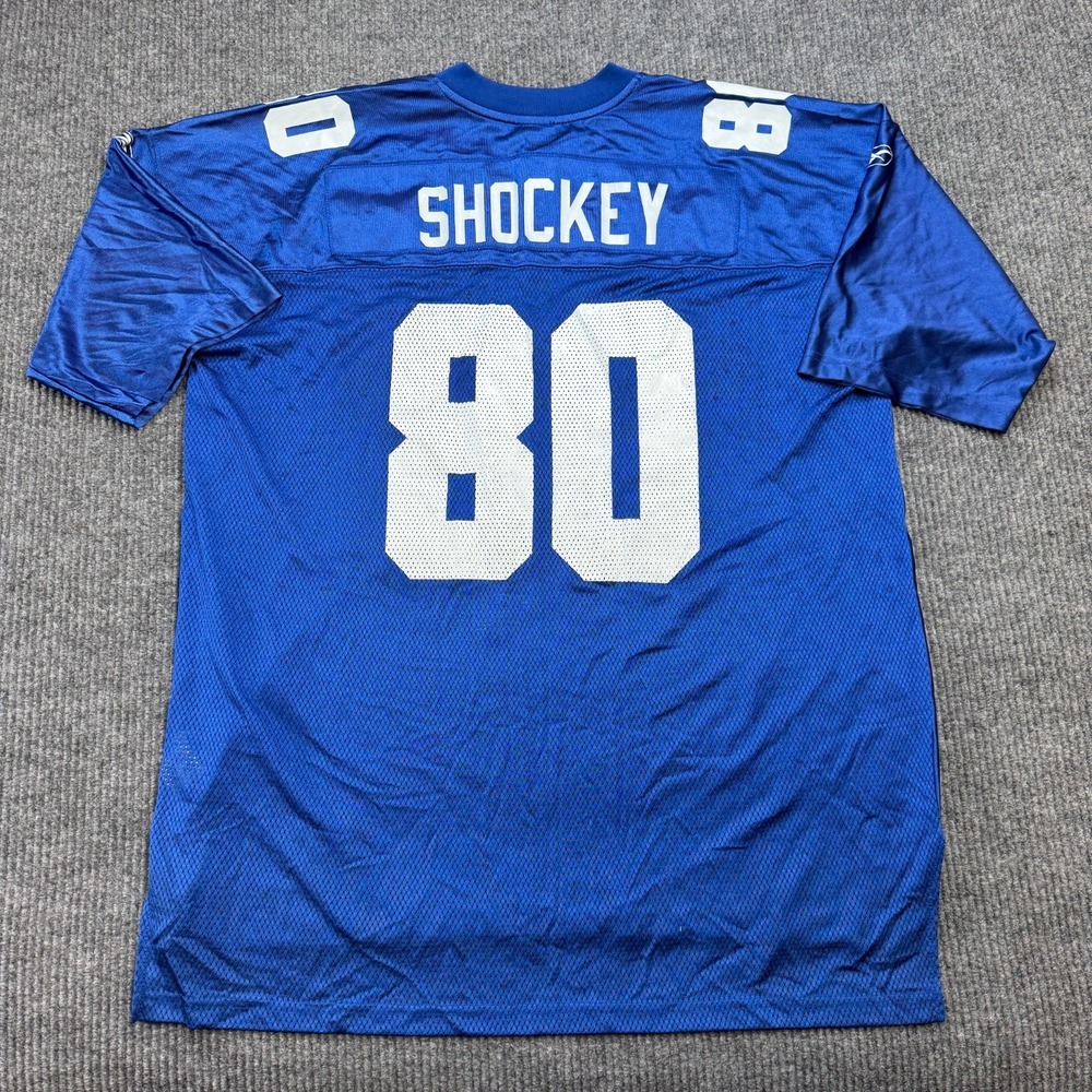 Jeremy Shockey New York Giants Jersey Mens 2XL Blue #80 Reebok NFL‎ On Field Y2K